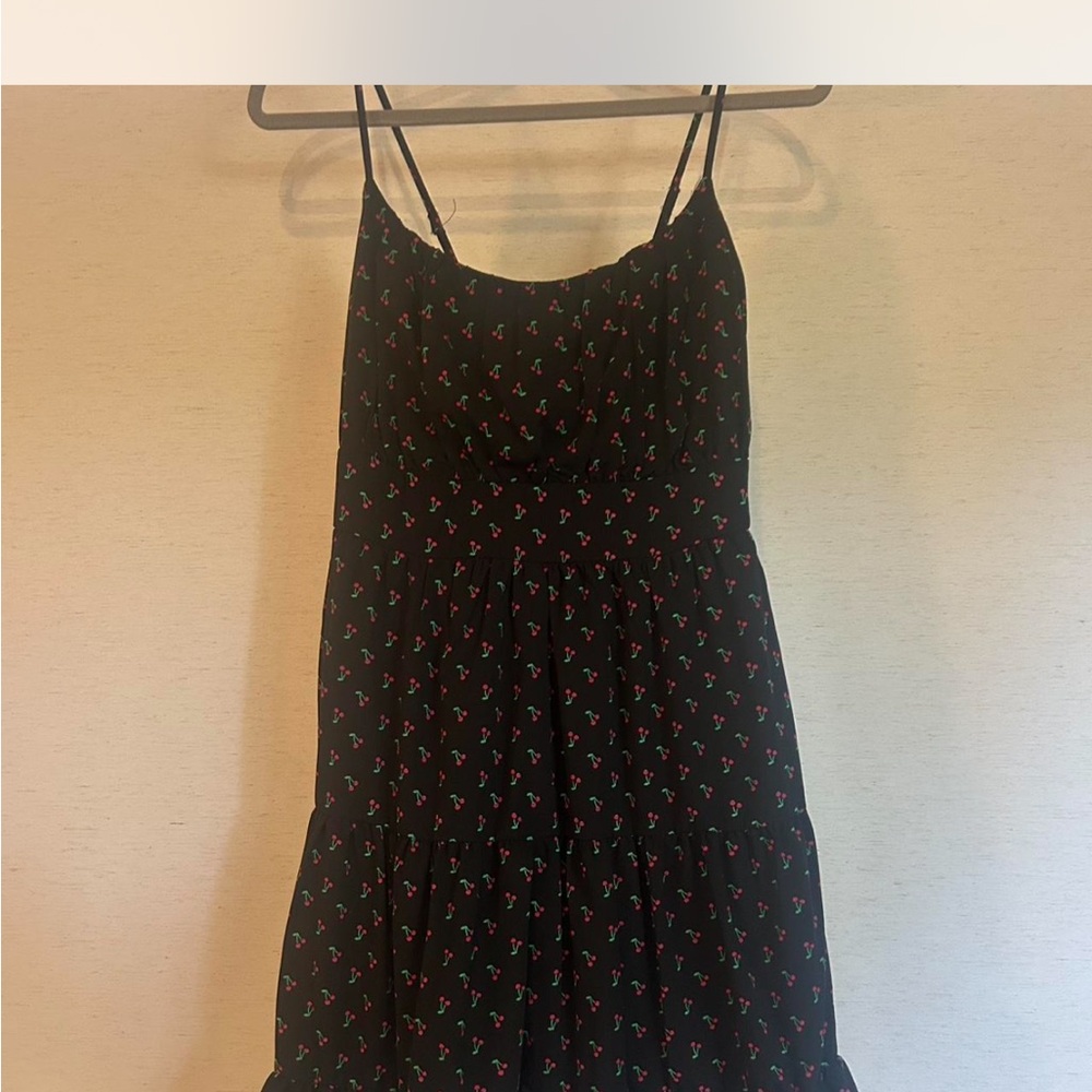 Liberty Love Black Dress with Red Floral Pattern